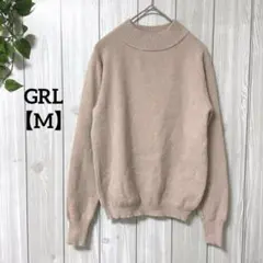 a841＊GRL ハイネックニット　ベージュ【M】綺麗めカジュアル　シンプル