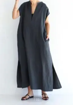 美品　デミルクスビームス リネン リラックス カフタンワンピース .M