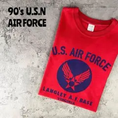 90's U.S.AIRFORCE Virginia ビックロゴTシャツ