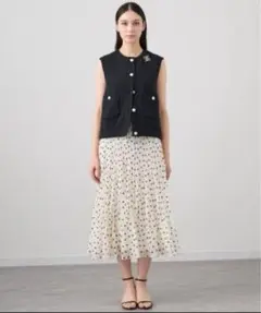 お値下げしました　ANAYI ドットオーガンジープリーツスカート
