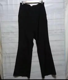 GU ブラック フレアパンツ ハイウエスト XL ゆったりサイズジーユー