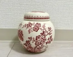 MASON'S 蓋付き陶器ジャー フローラル柄 アンティーク調 インテリア