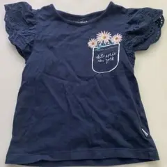 kate spade フラワー刺繍ポケット Tシャツ 110