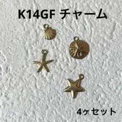 貴和製作所 K14GF チャーム 4ヶ ヒトデ シェル 星 貝 ゴールドフィルド