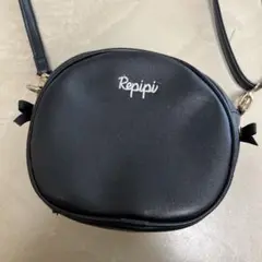 Repipi ブラック 丸型ショルダーバッグ