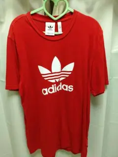 アディダス 赤 Tシャツ Oサイズ