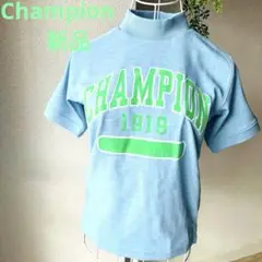 新品Championチャンピオンブルーグレーヘザーモックネックシャツ☆Sサイズ！