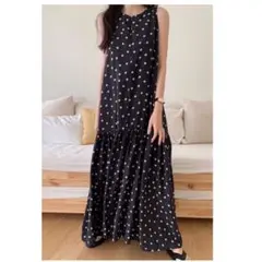 新品♡ドットティアードワンピース