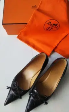 HERMES エルメス パンプス ブラック