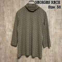 GEORGES RECH ジョルジュレッシュ　ハイネック　ロゴ総柄　38 M