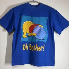 90s プーさん　ディズニー　Tシャツ　ブルー　オーストラリア製　S