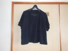 アコーレ　Le-Fluy　カットソー　後ろ 異素材　黒　ジャガード