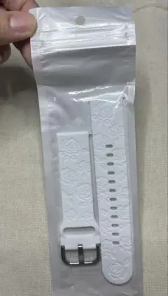 時計バンド　シリコン製　20㎜　新品未開封品 ホワイトカラー　バラ模様