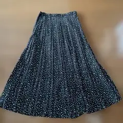 nano・universe 水玉模様 ロングプリーツスカート