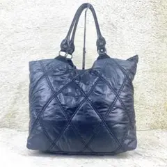 【美品✨】ラシット ナイロン トートバッグ キルティング 黒 肩掛け A4◎