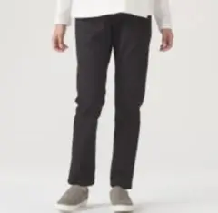 無印良品　muji マタニティ　オーガニックコットン　黒　チノパンツ　L