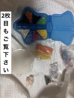 【アクアビーズ】ケーキ/カフェ/スイーツセット 動物 ハンバーガーなど台紙つき