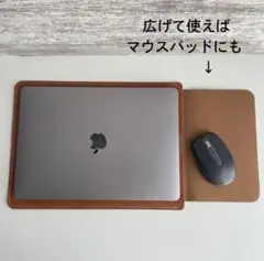 【PCケース 13インチ】MacBookスリムカバー レザー調紺 タブレットにも