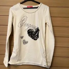 ハートモチーフ 長袖Tシャツ