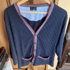 The shop TK ネイビー チェック柄 カーディガン Lサイズ