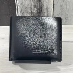 新品未使用　LEINASEN　二つ折り財布　コンパクト　ブラック　レザー　本革