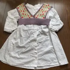 ブリーズ×アデリアレトロ　チューリップ柄ベスト付ワンピース　110㎝