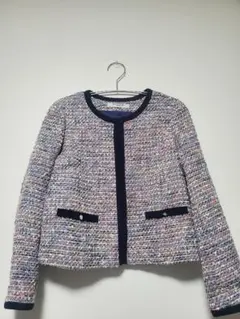ノーカラーツイードジャケット マルチカラー