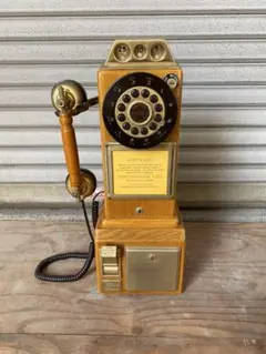 US ビンテージテレフォン公衆電話 1928アメリカレトロ 電話機 オブジェ