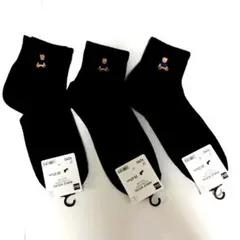 GU アンクルソックス（刺繍）25- 27 cm　新品未使用品　3点セット