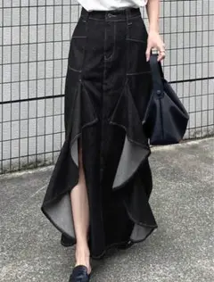 FRIFUL 【新品タグ付き】デニムフリルロングスカート Mサイズ