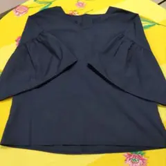 ✿ネイビー フレアスリーブ Vネックブラウス✿RU
