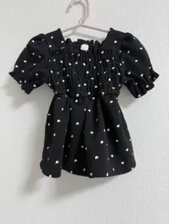 Cottoli ハート模様 半袖ブラウス 90cm