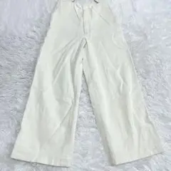 INED イネド　アイボリー コーデュロイ ワイドパンツ　綿　9 M