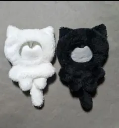 白猫　黒猫　ねこみみ　ぬい服　着ぐるみ　10cm 12cm