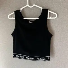 INGNI ブラック クロップドタンクトップ　パッド付き
