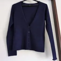 COMME CA ISM 青 長袖カーディガン M