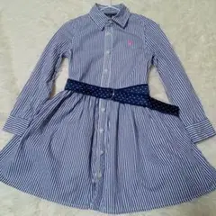 POLO Ralph Lauren ストライプ シャツワンピース 110