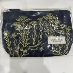 ロクシタン　イモーテル柄ポーチ　ネイビー