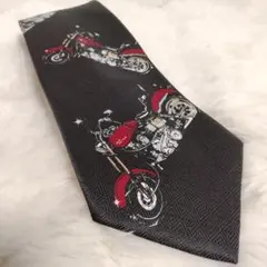 ✨美品✨バイク柄 ブラック 黒 ネクタイ