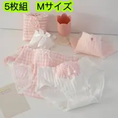 5枚組M 中学生ショーツ 女の子ショーツ ローウエスト ジュニア綿 肌着　76号