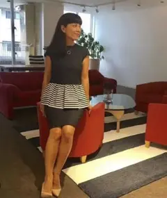 BORDERS at BALCONY 美品 ペプラムワンピース ネイビー