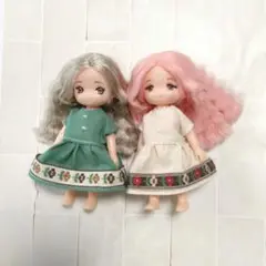 ミキちゃんマキちゃん　服セット　ワンピース（カーキベージュチロル）