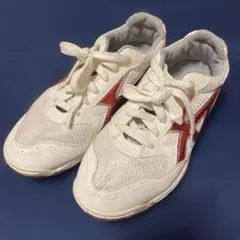 GYMSTAR ホワイト/レッド 体育館シューズ　ジムスター