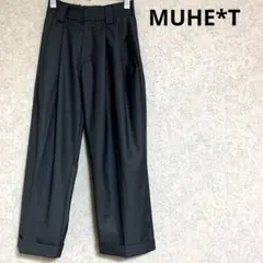 【MUHET】２タックワイドパンツ SMOKE GRAY ワイドスラックス
