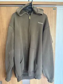 Carhartt ブラウン ジップアップパーカー