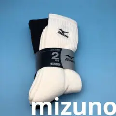 Mizuno ゴルフ専用ソックス 2足組 ホワイト/ブラック