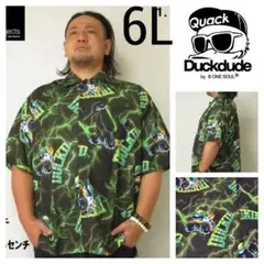 美品 6L■B ONE SOUL■DUCK DUDE サンダー 稲妻 シャツ