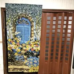 花柄 のれん