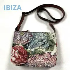 美品 IBIZA イビサ 2WAY ゴブラン織 ショルダーバッグ 花柄
