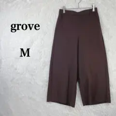 【グローブ】M ワイド 無地 シンプル ウエストゴム ブラウン 茶色